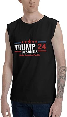 Kadeux Trump desantis 2024 הפוך את האמריקאי פלורידה חולצות ללא שרוולים איש טיז חוף ללא שרוולים t שחור