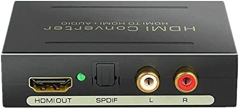 Damohony 1080p HDMI Audio Audio Splitter, HDMI לממיר חילוץ HDMI + טוסלינק אופטי SPDIF + RCA L/R אודיו אנלוגי סטריאו, יציאות אנלוגיות סטריאו