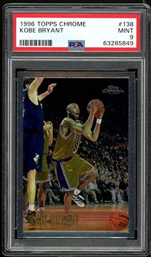 כרטיס טירון של קובי בראיינט 1996-97 Topps Chrome 138 PSA 9 - כרטיסי טירון של כדורסל כדורסל