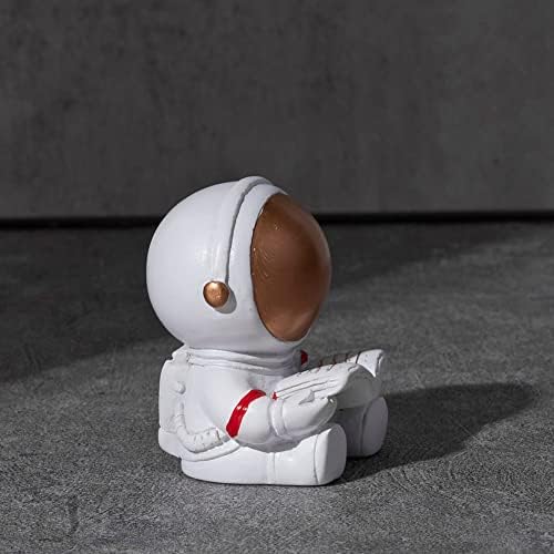 Xhuangtech אסטרונאוט יצירתי צלמית, 3D חמוד מצחיק מעשי מעשי קישוט דגם של Spaceman לקישוט דגם שולחן העבודה משרד ביתי לבן וזהב ≠ קריאה מיני
