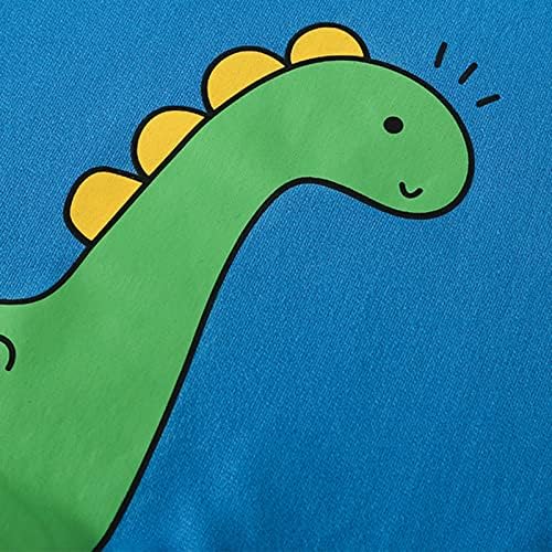 ילדים פעוט תינוקות בנות בנים סתיו הדפס חורף דינוזאור כותנה כותנה עם שרוול ארוך בגדי קפוצ'ון פעוט חולצת שמלה של ילד 5T