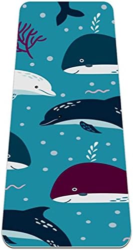 יוגה מחצלת אוקיינוס לווייתן דולפין כחול אקו ידידותי החלקה כושר תרגיל מחצלת עבור פילאטיס ורצפה תרגילי