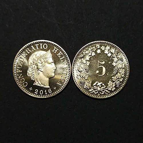 מטבע אירופאי סט מטבע UNC Rollover Swiss 5 Centimes 5 סנט Helvetia מטבע אלת
