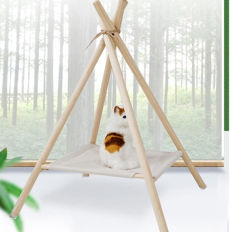 SCDZS PET Teepee Cats בית מיטה בית אוהל מתקפל נייד עם כרית עבה הרכבה קלה בכושר אביב קיץ