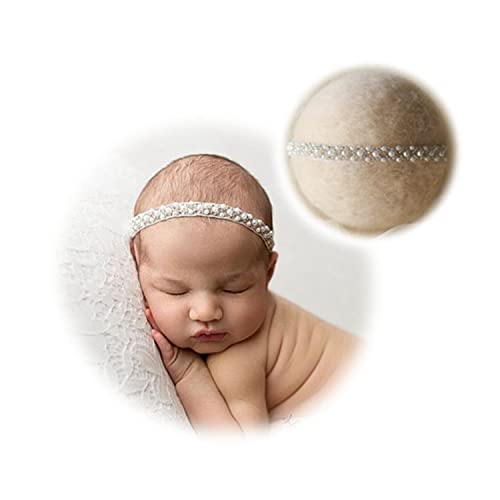 הונרה יילוד צילום אבזרי פרל בגימור תינוק פוטושוטים פוזות תמונה חזרה שיער אבזרים