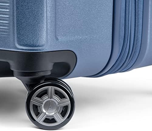 מטען גלגל ספינר להרחבה פלטינום עלית קשה נעילת מזוודה פוליקרבונט קליפה קשה, כחול שמיים כהה, מסומן - גדול 28 אינץ