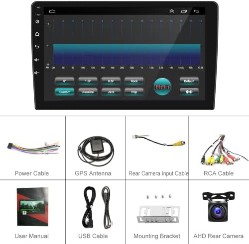 2G 32G סטריאו לרכב DIN כפול אנדרואיד עם Apple Carplay אלחוטי, Rimoody 2 DIN 9 '' רדיו מסך מגע רדיו GPS Bluetooth Wifi FM רדיו + מצלמה
