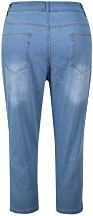 מכנסי נשים הונפרד לעסקי עבודה מזדמנים XXL נשים ג'ין מכנסיים באורך ג'ינס נמתח דק ג'ינס עגל מותניים מותניים