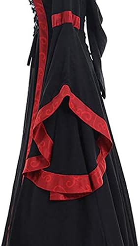 Jegulv Halloween Hocus שמלת פוקוס לנשים רנסנס תחפושת ימי הביניים פייר שמלה גותית אורך שמלת רטרו שמלת שמלת רטרו