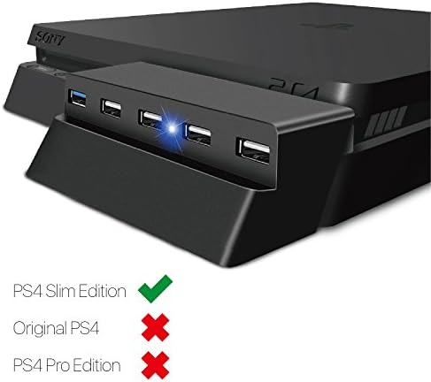 TNP 5 רכזת USB של PS4 Slim Edition - USB 3.0/2.0 אביזרי מתאם במהירות גבוהה מרחיב מחבר רכזת מרחיב מפצל עבור PS4S PlayStation 4 קונסולת