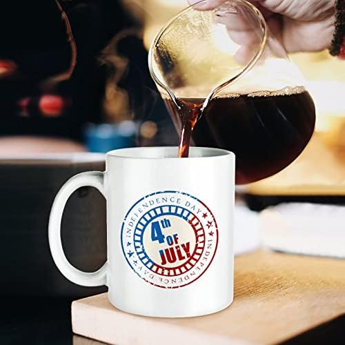 יולי 4 עצמאות יום הדפסת ספל קפה כוס קרמיקה תה כוס מצחיק מתנה עם לוגו עיצוב עבור משרד בית נשים גברים-11 עוז לבן
