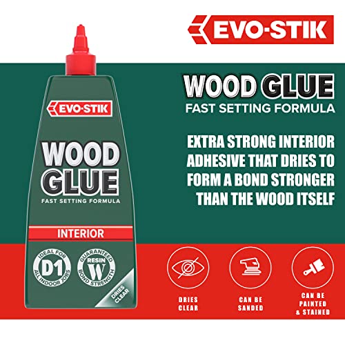 דבק עץ Evo -Stik - פנים, תפאורה מהירה במיוחד, מהירה, מתאימה לכל סוגי העץ, מתייבשים, 125 מל