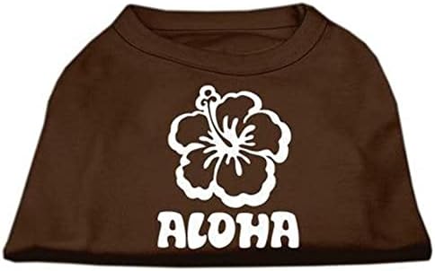 מוצרי חיות מחמד של מיראז 'חולצת הדפסה של מסך פרח Aloha, xx-large, חום