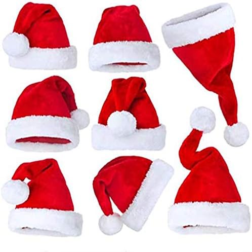 חג המולד כובע, סנטה כובע, 2 יחידות חג המולד חג כובע לילדים, יוניסקס נוחות קטיפה חג המולד כובעי נוסף לעבות קלאסי אדום עבור חג המולד לשנה