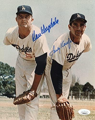 Sandy Koufax Don Drysdale חתום כפול חתום חתימה 8x10 Photo Dodgers JSA UU46173 - תמונות MLB עם חתימה