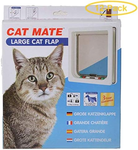 חתול בן זוג 4-דרך נעילה עצמי רירית דלת-גדול חתול קטן כלב 9.5 ח איקס 2.25 ואיקס 11.4 ד-חבילה של 12
