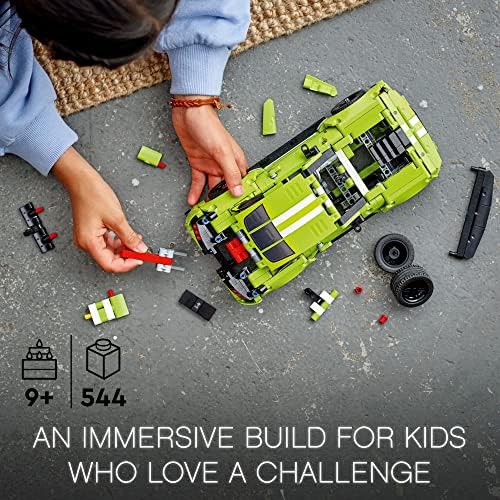 לגו טכני פורד מוסטנג שלבי 500 סט 42138, למשוך בחזרה גרור צעצוע מירוץ רכב דגם בניין ערכת, מתנות לילדים ובני נוער עם אפליקציה לשחק תכונה
