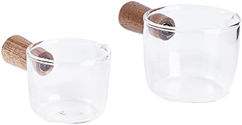 קערות טבילה של קפה קפה של Luxshiny קערות רוטב זכוכית, קנקן רוטב כוס כוס מיני קנקן קרם קרם הגשת קנקן עם ידית למטבח בית אספרסו שופך כוס
