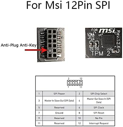 TPM2.0 מודול אבטחה 12PIN -SPI MSI （12-1 Å פלטפורמה מהימנה ל- MSI MS -4136-4462