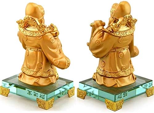 Alremo Huangxing - פסלון פסל של קאי שן, פסלי פנג שואי תפאורה ביתית, קישוט שרף ביתי ומשרד, צלמית למשוך כסף הון מזל והצלחה, זהב