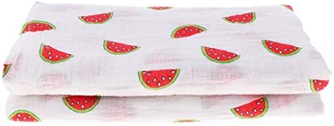 שמיכות מרובעות של מוסלין תינוק מקבלת מגבת חוטף שמיכה למתנת מקלחת נערה - אבטיח