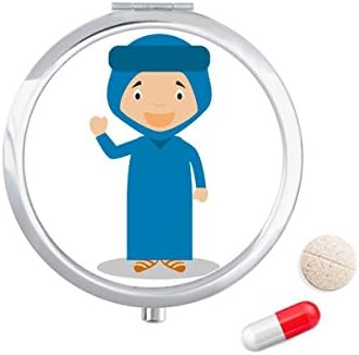 חיוך כחול אלג ' יריה קריקטורה גלולת מקרה כיס רפואת אחסון תיבת מיכל מתקן