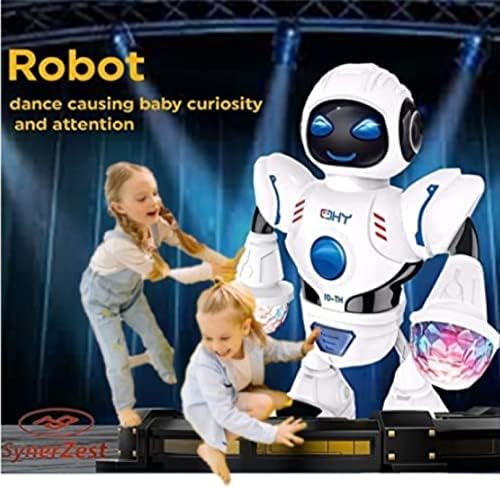 אלקטרוני סוללה מוסיקלי רובוט צעצוע לילדים, ללכת ריקוד עם מוסיקה ומעניין יהלומי צבעוני תאורה. מתאים מראש גן או 3 חודשים ומעלה.
