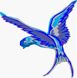 מדבקת אמנות ציפורים כחולה