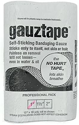 Gauztape, דבק דבק עצמיות גזה, לבן, 1 סנטימטר x 10 מטר, 48 רולס, MS-15600