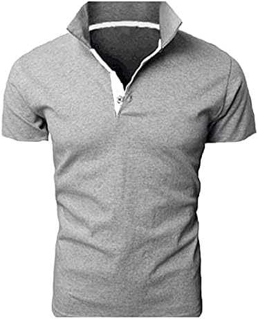 וונקומג1 חולצת פולו שרוול קצר תערובת כותנה לגברים, חולצת גולף עם צווארון ניגודיות בכושר רזה כושר ספורט אתלטי