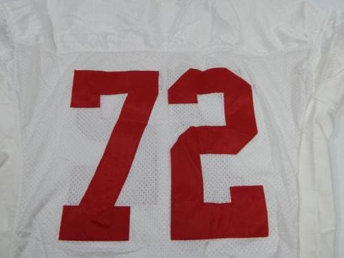1995 סן פרנסיסקו 49ers Oliver Barnett 72 משחק הונפק ג'רזי לבן 50 DP34391 - משחק NFL לא חתום משומש