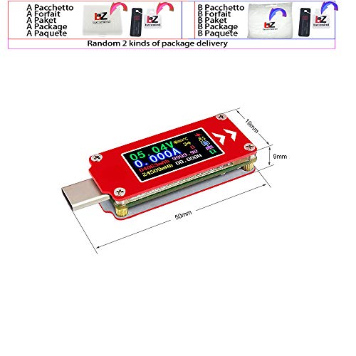 סוג C צבע LCD LCD USB מתח מתח מתח מתח זרם זרם Multimeter PD PD POPER TESTER USB, TC64