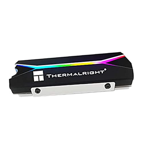 Thermalright nvme M.2 2280 Argb סגסוגת אלומיניום כיור חום ל- SSD עם כרית העברת חום, 2280 NVME SSD, פונקציית תאורה של ARGB