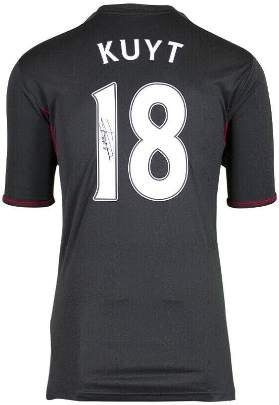 חולצת דירק קויט חתמה על חולצת ליברפול - 2011-2012, משם, מספר 18 חתימה - גופיות כדורגל עם חתימה