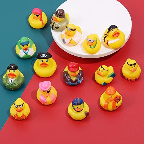 15 יחידות גומי אמבטיה צעצועים, ברווזי גומי צהוב מגוון ברווזים צפים באמבט צף באמבט אמבטיה חמוד צעצועים ברווזים לפרסי מקלחת לתינוקות ציוד