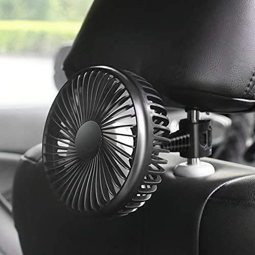 מאוורר רכב קירור של Riloer, 360 מעלות מושב אוניברסלי מושב אחורי מאוורר מושב אחורי, תקע USB לשחור ברכב