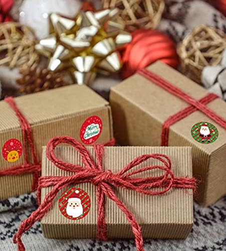 סטארליבו החג שמח מדבקות תוויות רול 1.5 אינץ 8 עיצובים עגול חג המולד 500 דבק דקורטיבי מעטפת חותמות מדבקות עבור כרטיסי מתנה מעטפות קופסות,