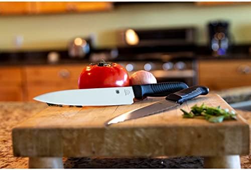 סכין כלי מטבח קלת משקל של ספיידרקו עם להב נירוסטה בגודל 6.5 אינץ '-26 וידית פלסטיק פוליפרופילן שחורה-מישור-ק04 ק מ