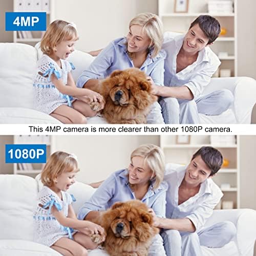 Inseeetech 2K 4MP מצלמת אבטחה מקורה אלחוטית עם כרטיס SD מיני 64 ג'יגה-בייט, 360 ° PTZ Wifi חכם כלב חיות מחמד מצלמת אבטחה ביתית עם אפליקציית