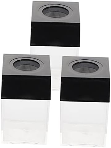 טופיקו 6 יחידות נייר קליפ אחסון דלי פלסטיק מגנטי שקוף דלי שחור