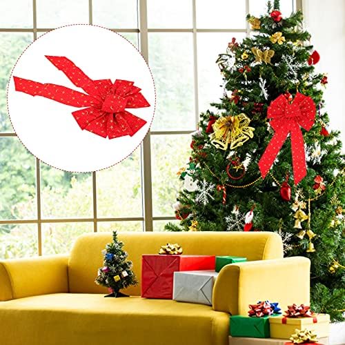 Doitool זר Decor Tree Tree Bow Bow Glitter חג המולד קשתות קשתות חג המולד עץ חג המולד קישוט DIY זר זע