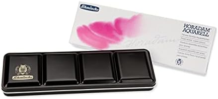 Schmincke - Horadam® Aquarell Color Box עם 12 צבעי מים טובים ביותר, 74312097, קופסת מתכת, סט ציור, רב מכר, 12 x 1/1 מחבתות
