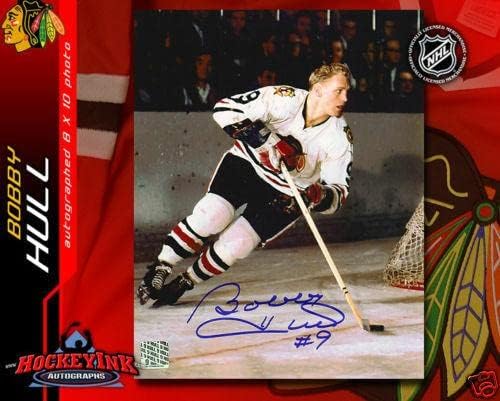 בובי הול חתמה על שיקגו בלקוהוקס 8 x 10-70025 - תמונות NHL עם חתימה