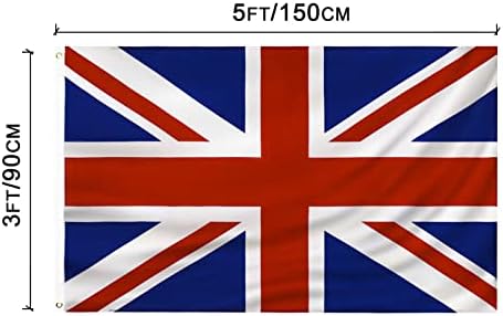 דגל בריטניה דגל בריטניה 3x5 ft איחוד ג'ק דגל דגל פוליאסטר דגלים כותרת בד מקורה חיצונית וכפול תפור עם שני פליז