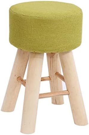 שרפרף פשוט גנרי, רחיץ 4 רגלי ספסל עץ מלא מרופדות החלפות ספסל נעליים בולי עץ ביתי-כף רגל ספה שרפרף עץ מושב/ירוק מושב/ירוק