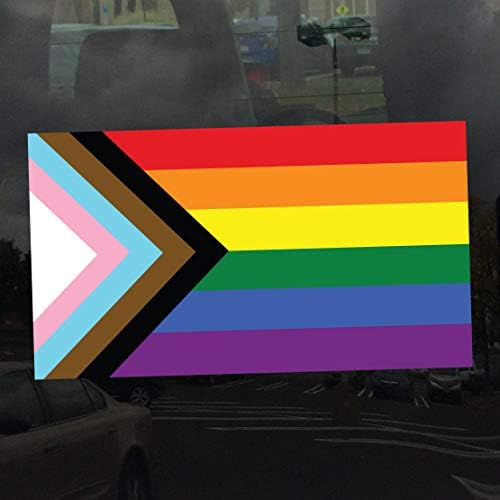 דגל גאווה רלוונטי של PLIDE דגל LGBTQ POC Transgender Flag - מדבקה מדבקה ויניל 12 אינץ '