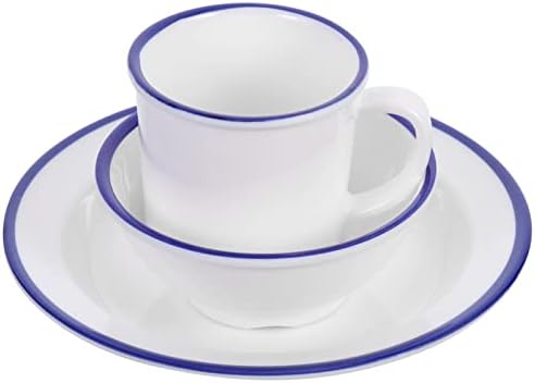 כלי אוכל לבן DOITOOL סט כלי אוכל מלמין מכשירים כלי אוכל בלתי ניתנים לשבירה עם קערות צלחות וכוסות שתייה כלי שולחן קמפינג למסיבה ביתית קמפינג