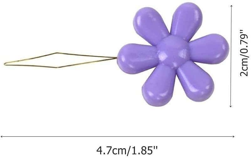 חוטים מחטים 10 יחידות, חוט מחט לולאה של פרחי פרח פלסטיק לכלי תפירה של מכונת יד קשישים של מכונת יד אטרקטיבית ואופנה
