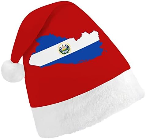 דגל של אל סלבדור4 חג המולד כובע סנטה כובעי חג המולד עץ קישוטי חג דקור מתנות למבוגרים נשים משפחת גברים