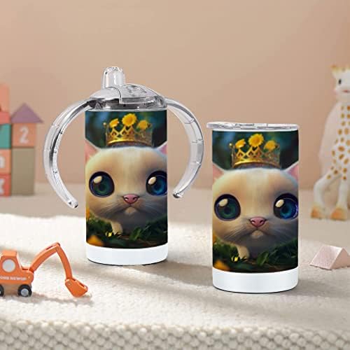 פרח כתר חתול כוס קש - קוואי חתול תינוק כוס קש-חמוד כוס קש